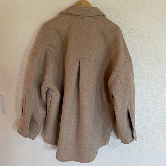 Ultra Soft Oversized Beige Shacket - Picture 2 of 2